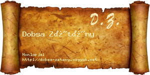 Dobsa Zétény névjegykártya